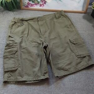 CE Schmidt Shorts Mens 38 Army Green Cargo Workwear Hiking Camping Work Shorts